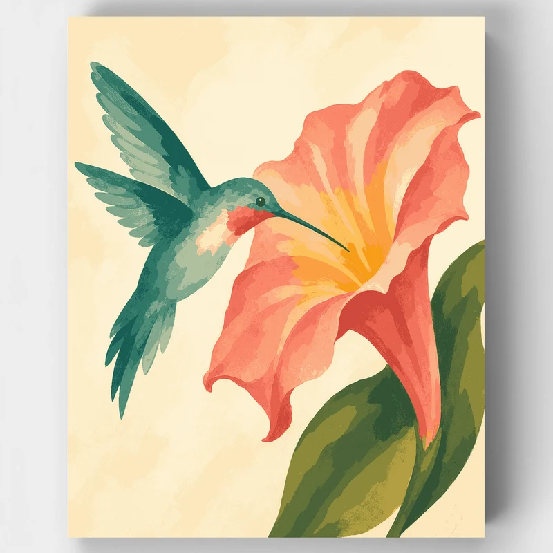 Hummingbird Bloom - Paint by Numbers Kit