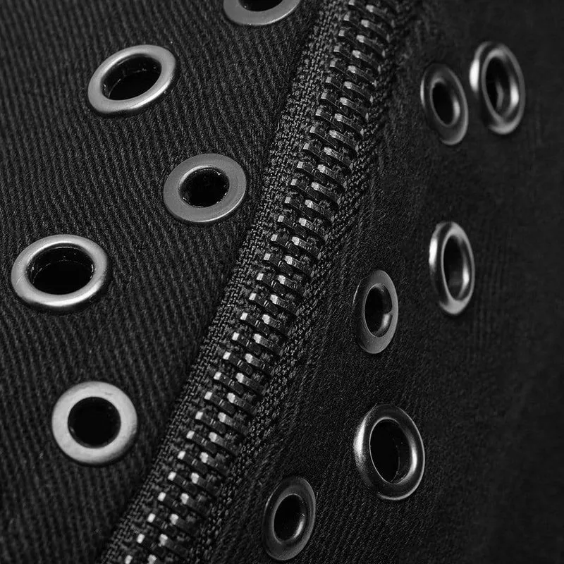 Lange Punkjacke mit Nieten im Militärstil für Herren