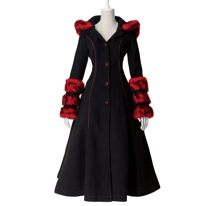 Gothic-Mantel mit Kapuze für Damen