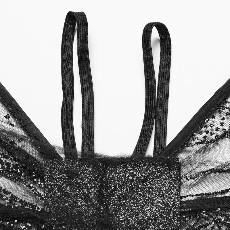 Gothic Schmetterlingsnetzflügel für Damen