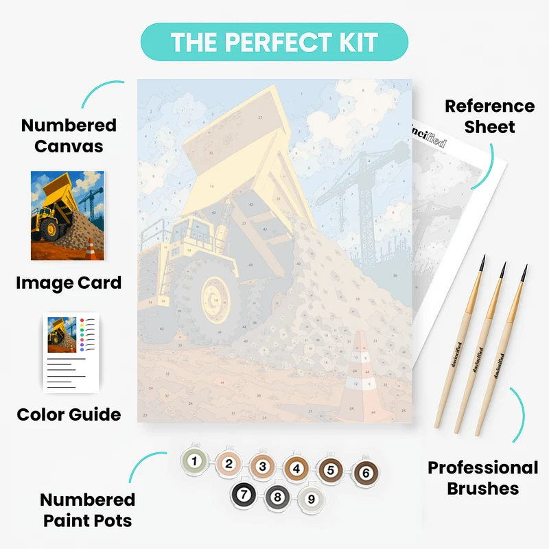 Dumping Truck Site - Paint by Numbers Kit