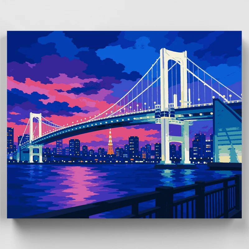 Rainbow Bridge at Dusk - Paint by Numbers Kit