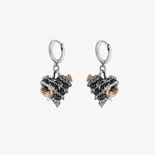 Rockabilly-Ohrringe „Thorn Rose“ für Damen