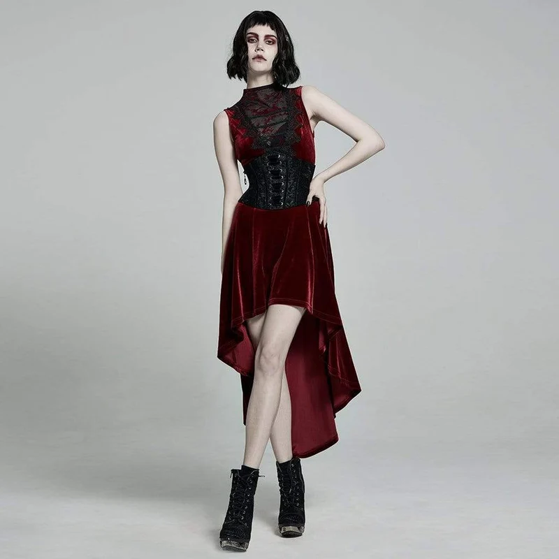Gothic-Unterbrustkorsett mit Jacquard-Schnürung für Damen, Schwarz