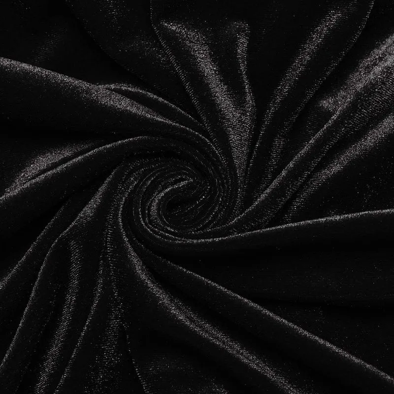 Schwarzes, gotisches Samtkleid mit Spitzeneinsatz und Meerjungfrauenschnitt für Damen, ideal für Abschlussball und Hochzeit.