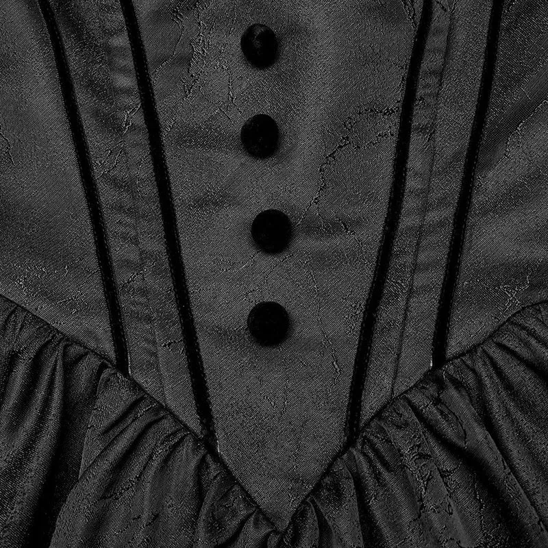 Schwarzes, gotisches Abendkleid mit Puffärmeln und Schnürung für Damen, ideal als Hochzeitskleid