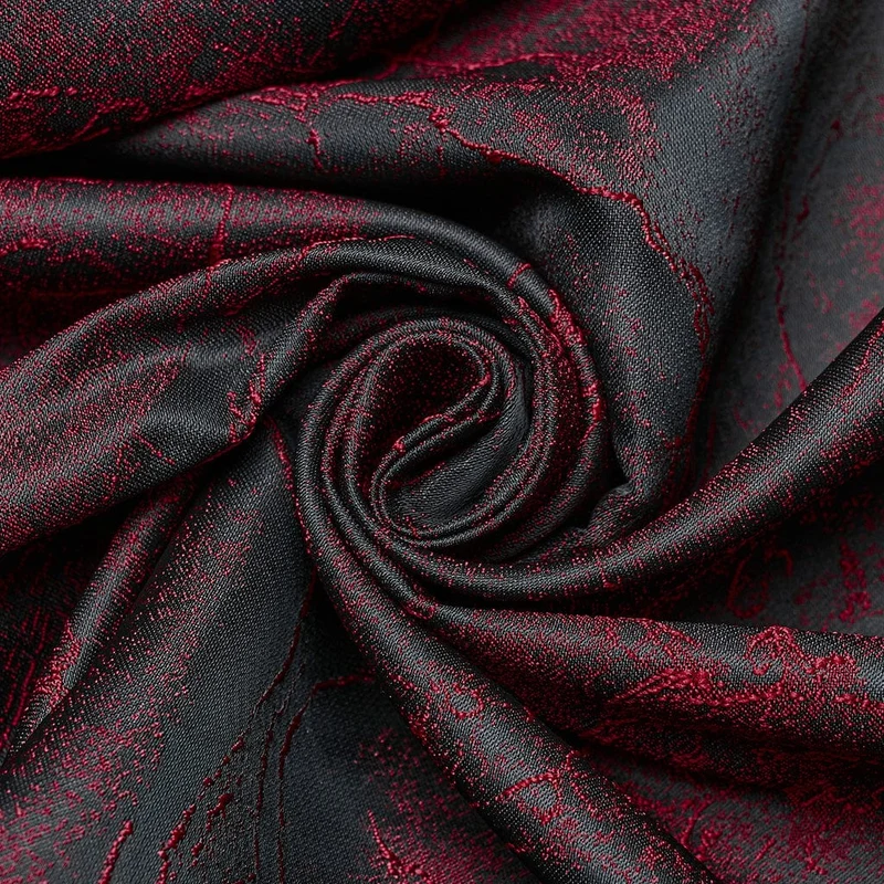 Rotes, gotisches Abendkleid mit Puffärmeln und Schnürung für Damen, ideal als Hochzeitskleid