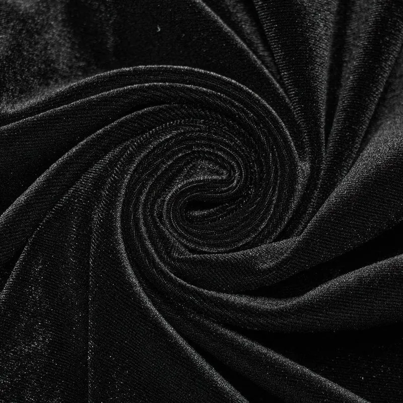 Damen Gothic Rose bestickter Fischschwanz-Samtrock mit Schnürung in Schwarz