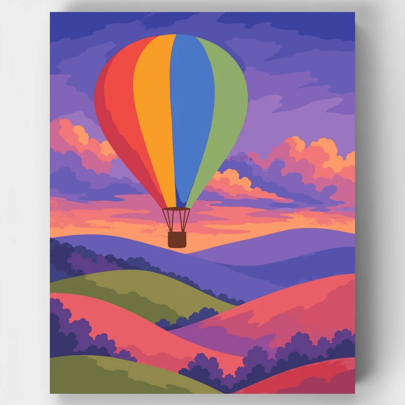 Rainbow Balloon Ride - Paint by Numbers Kit