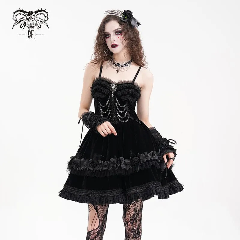 Gothic-Armstulpen aus Netzspitze zum Schnüren für Damen