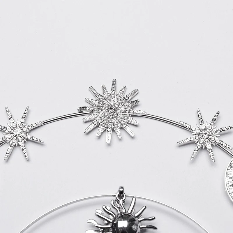 Gothic-Kopfbedeckung mit Stern- und Mondkette für Damen