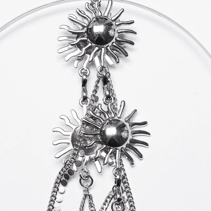Gothic-Kopfbedeckung mit Stern- und Mondkette für Damen