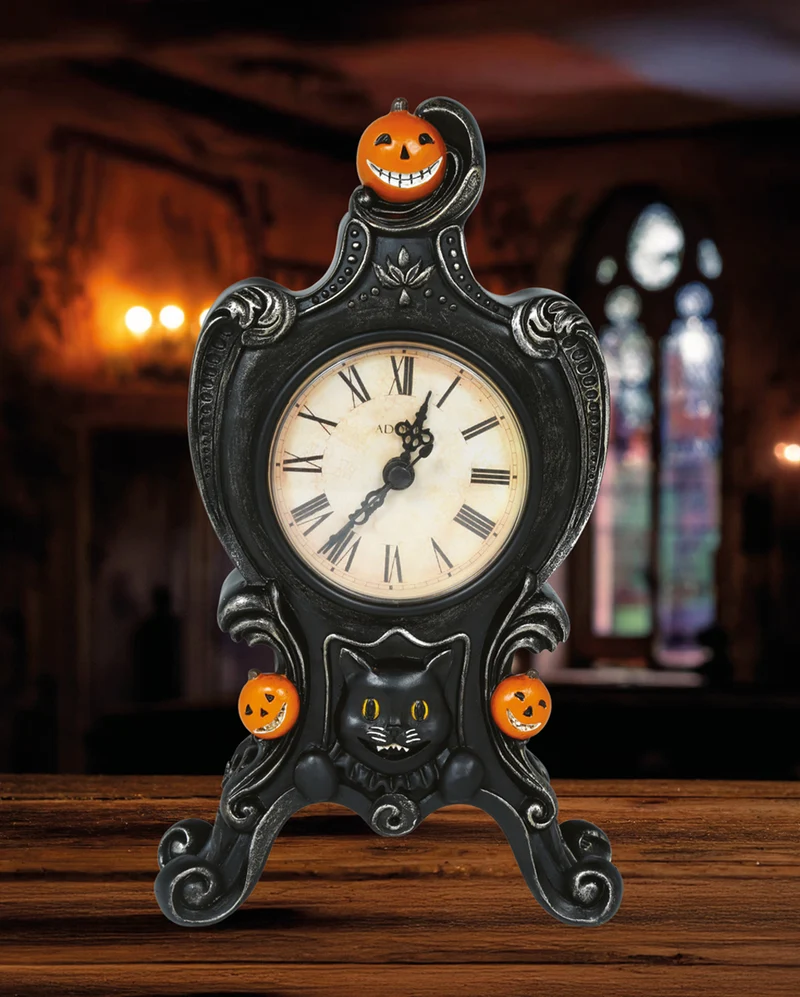 Antike Halloween Tischuhr 24x14cm
