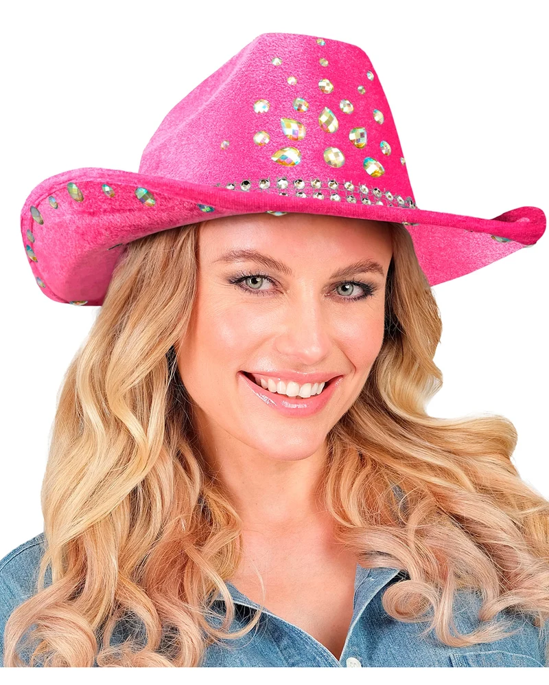 Rosa Cowboy Hut mit "Diamanten"