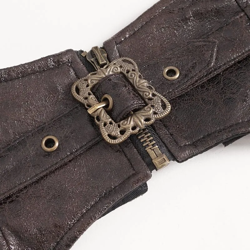 Damen-Unterbrustkorsett aus Kunstleder mit Steampunk-Schnalle