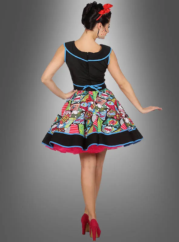Buntes Pop Art Comic Kleid Nina