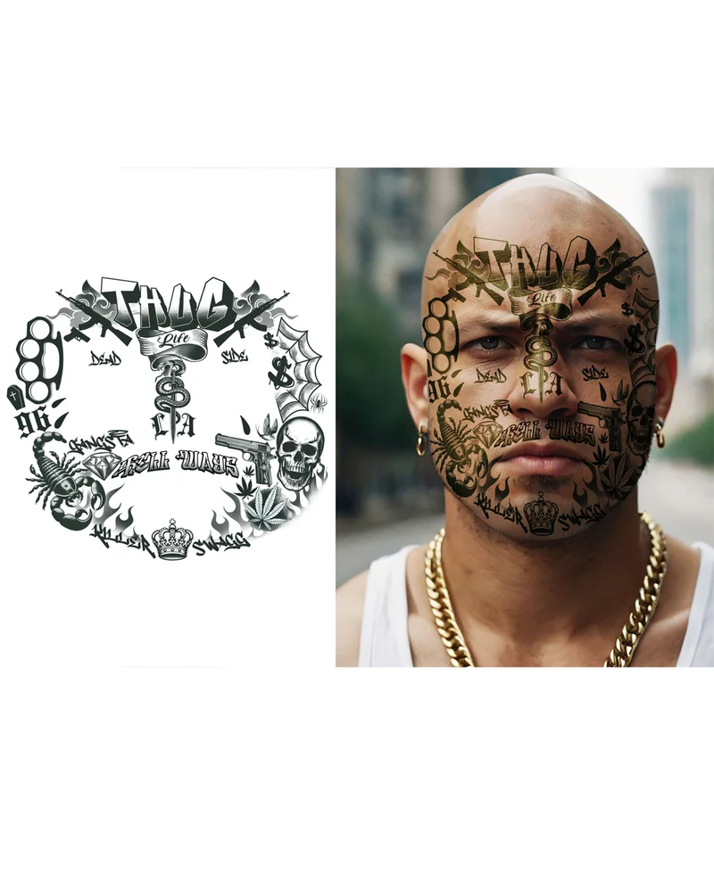Gangster Gesichtstattoo