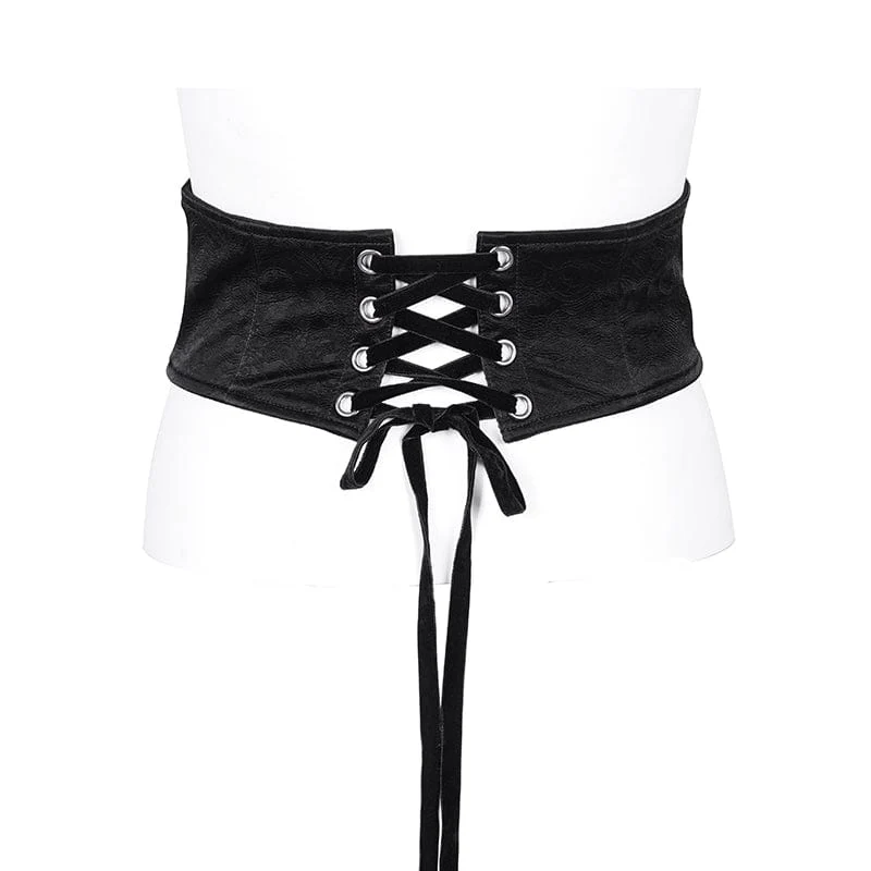 Gothic-Unterbrustkorsett mit Quasten und Schnalle für Damen
