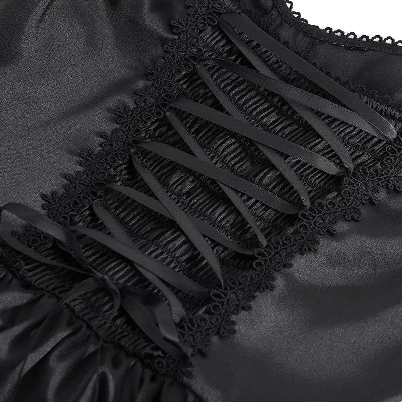 Gothic-Schnürkleid aus Mesh-Spitze für Damen, Hochzeitskleid