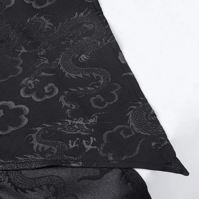 Gothic-Kleid mit Cut-outs, Schnürung und unregelmäßigem Saum für Damen
