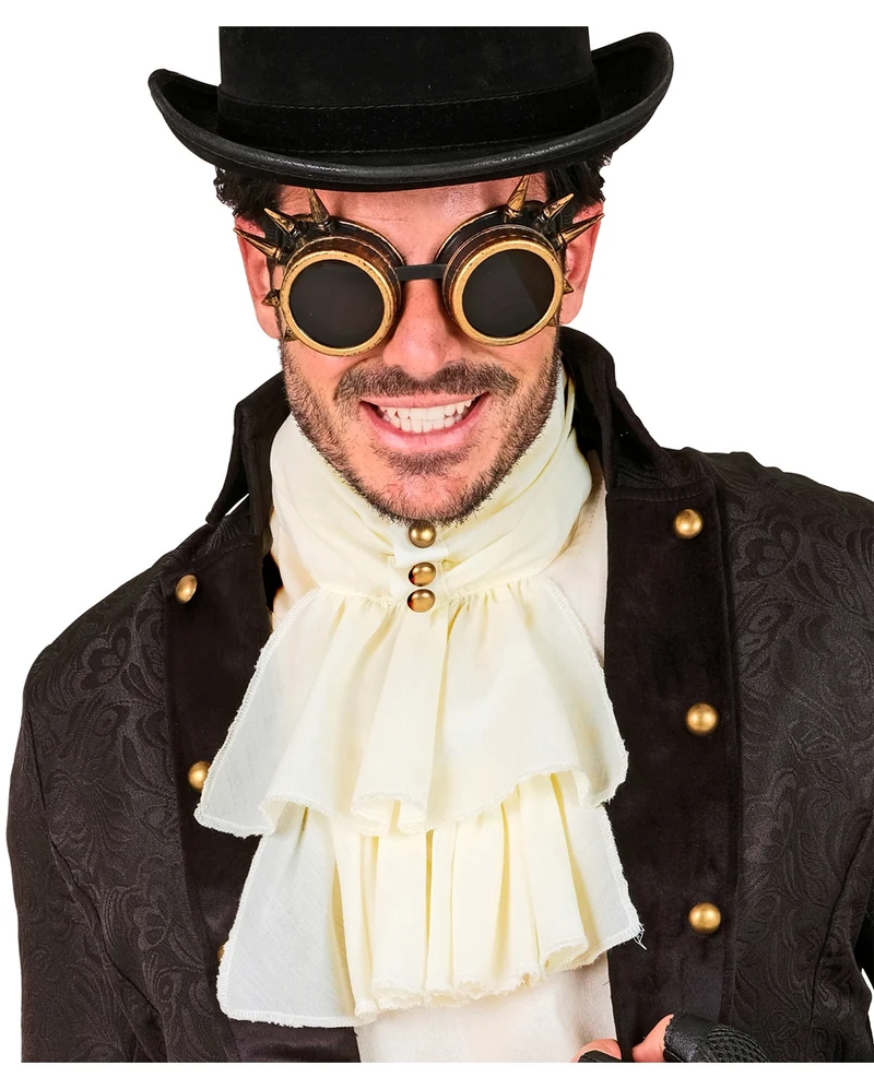 Cremefarbener Jabot als Rüschenkragen
