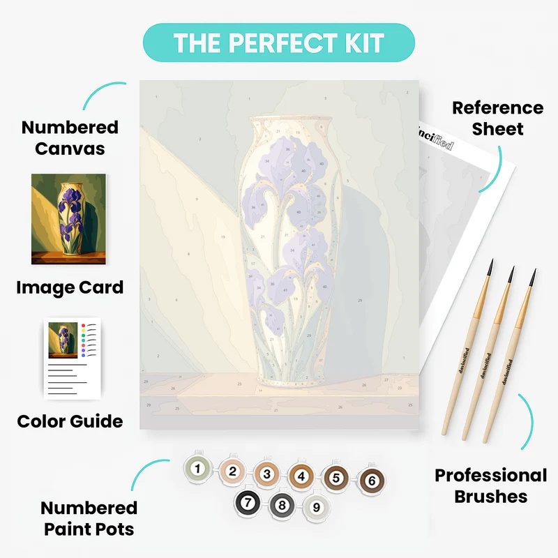 Iris Art Nouveau Vase - Paint by Numbers Kit