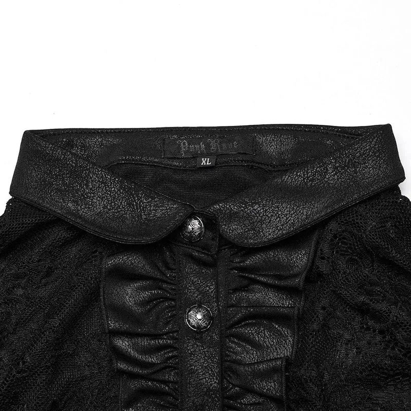 Damen-Kleid, Übergröße, Gothic-Stil, Umlegekragen, Spitzen-Splice-Kleid, Hochzeitskleid