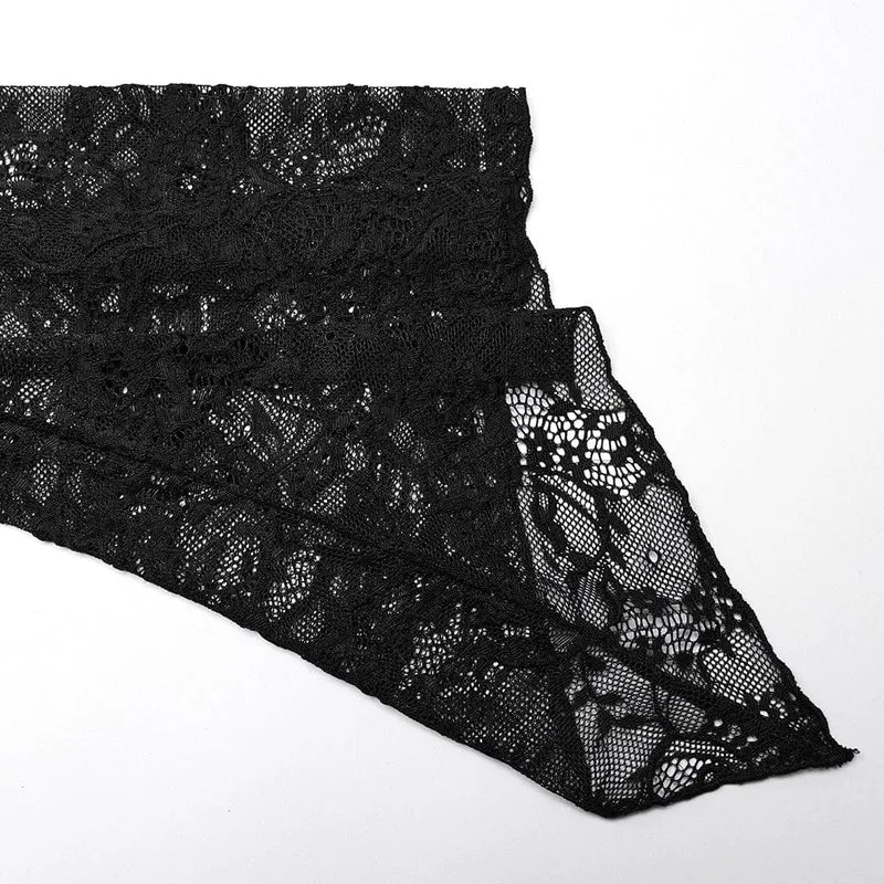 Damen-Kleid, Übergröße, Gothic-Stil, Umlegekragen, Spitzen-Splice-Kleid, Hochzeitskleid