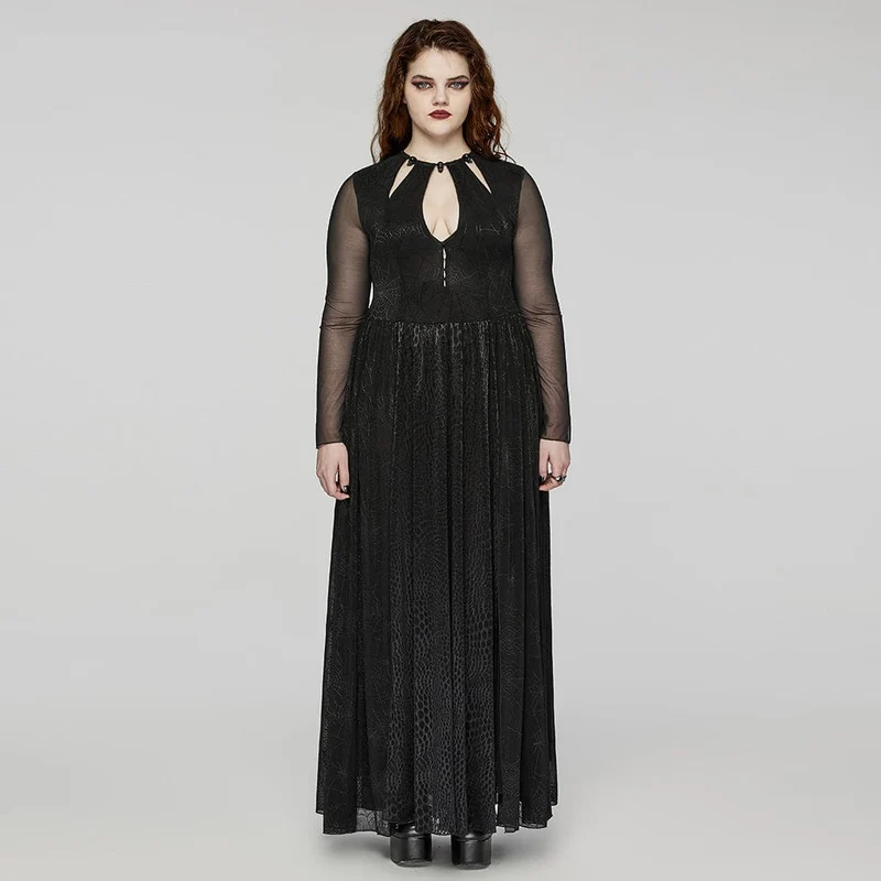 Damen-Hochzeitskleid im Gothic-Stil mit tiefem Seitenschlitz, Flitterwochenkleid in Übergröße