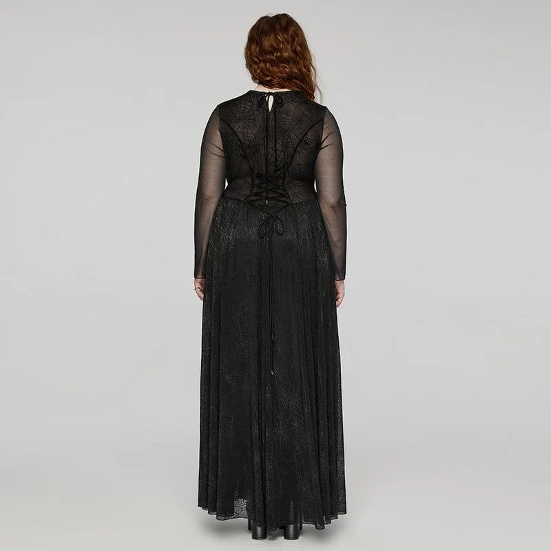 Damen-Hochzeitskleid im Gothic-Stil mit tiefem Seitenschlitz, Flitterwochenkleid in Übergröße