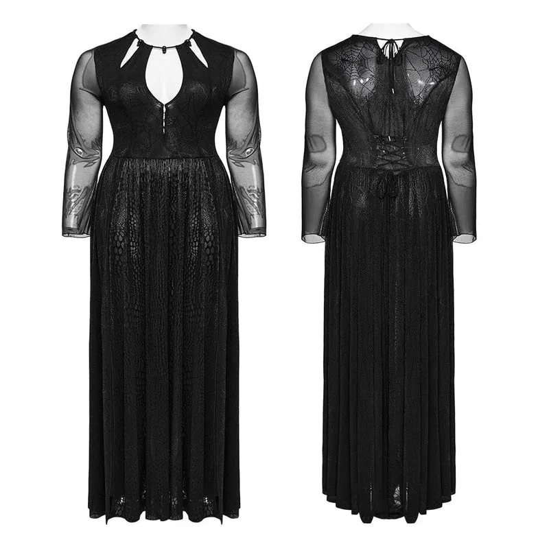 Damen-Hochzeitskleid im Gothic-Stil mit tiefem Seitenschlitz, Flitterwochenkleid in Übergröße