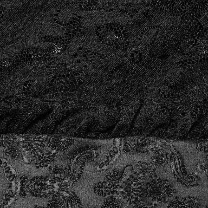Damen-Rock in Übergröße im Gothic-Stil mit gerüschter Spitze und Spleißprägung
