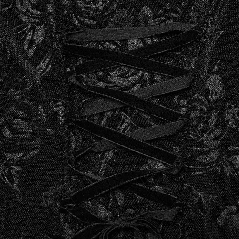 Damen-Flitterwochenkleid im Gothic-Stil in Übergröße mit unregelmäßigem, tiefem Ausschnitt und Prägung