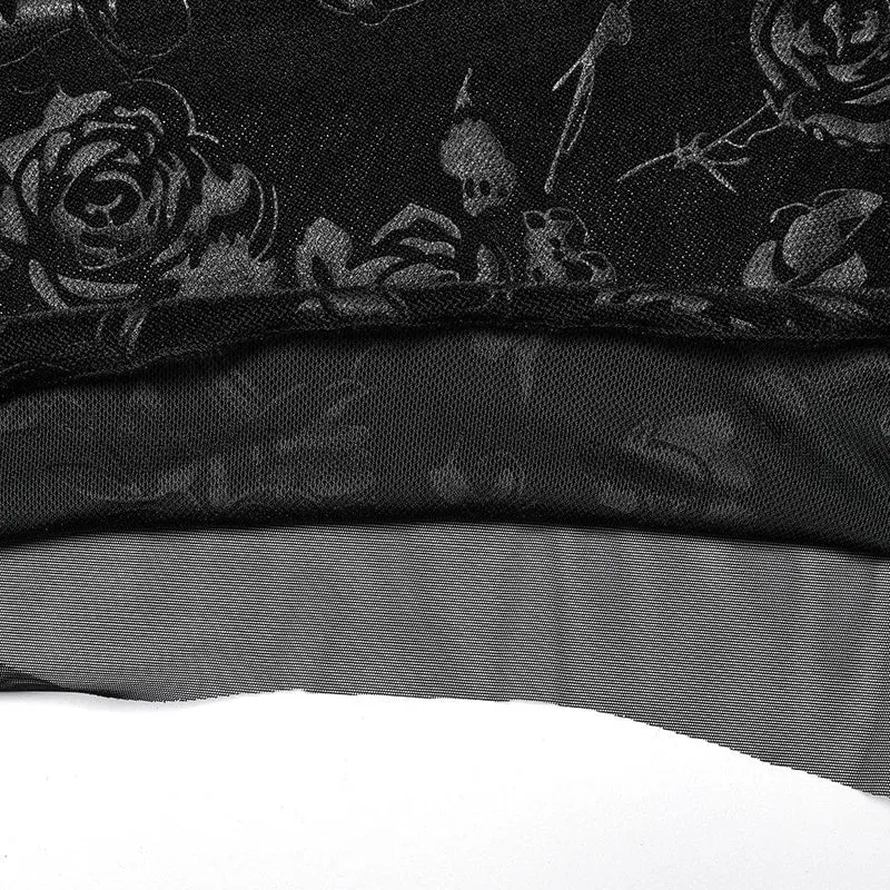 Damen-Flitterwochenkleid im Gothic-Stil in Übergröße mit unregelmäßigem, tiefem Ausschnitt und Prägung