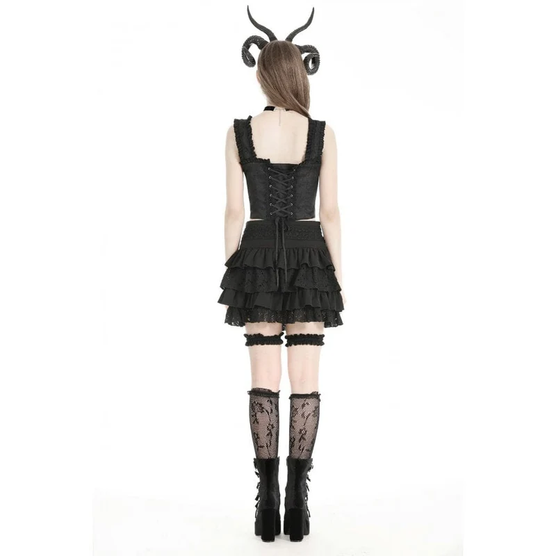 Damen-Gothic-Splice-Rock mit hoher Taille und Strumpfband