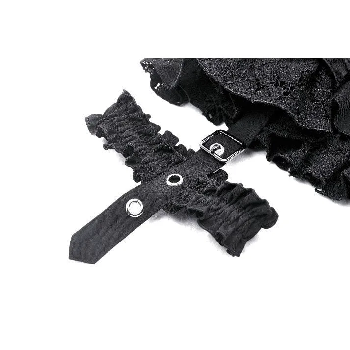 Damen-Gothic-Splice-Rock mit hoher Taille und Strumpfband
