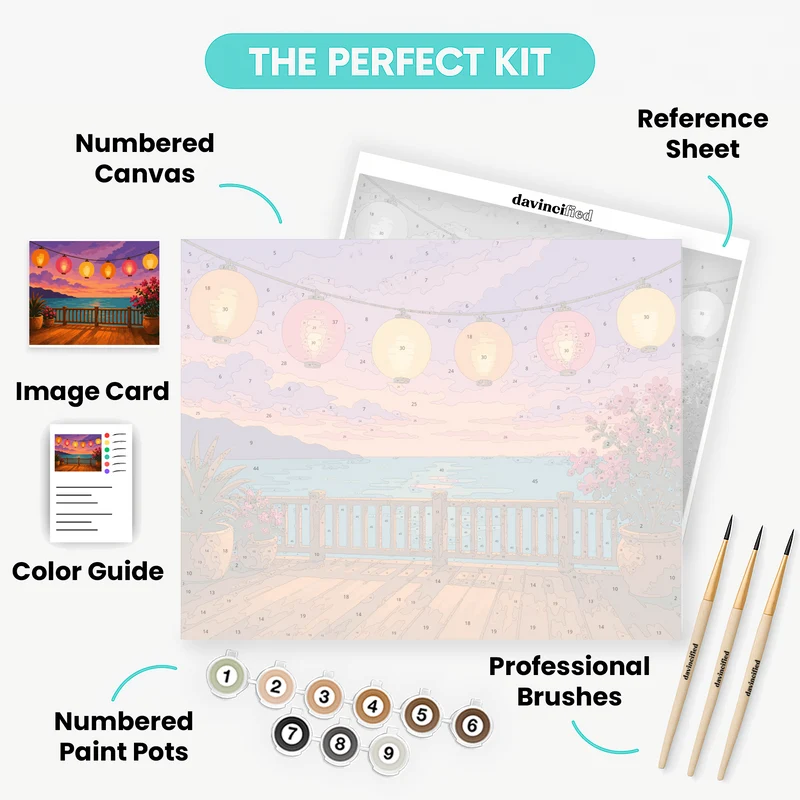 Lantern Deck Sunset - Paint by Numbers Kit