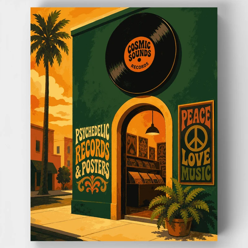 Cosmic Sounds Record Shop - Paint by Numbers Kit