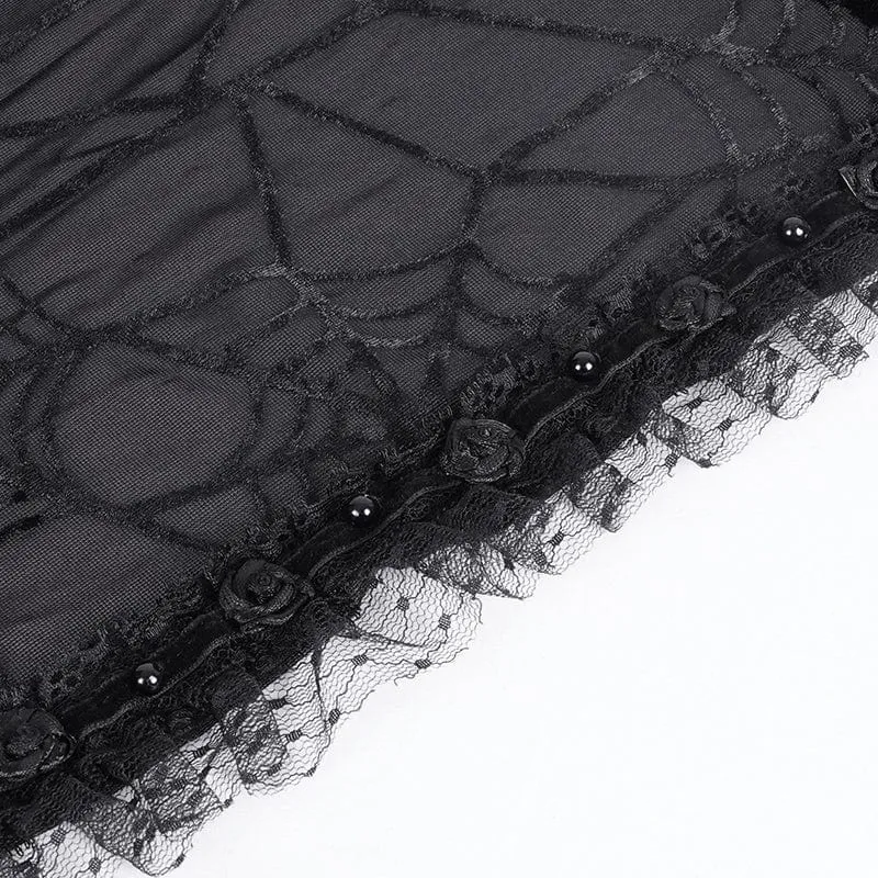 Gothic-Umhang mit Quastenriemen und Kapuze für Damen