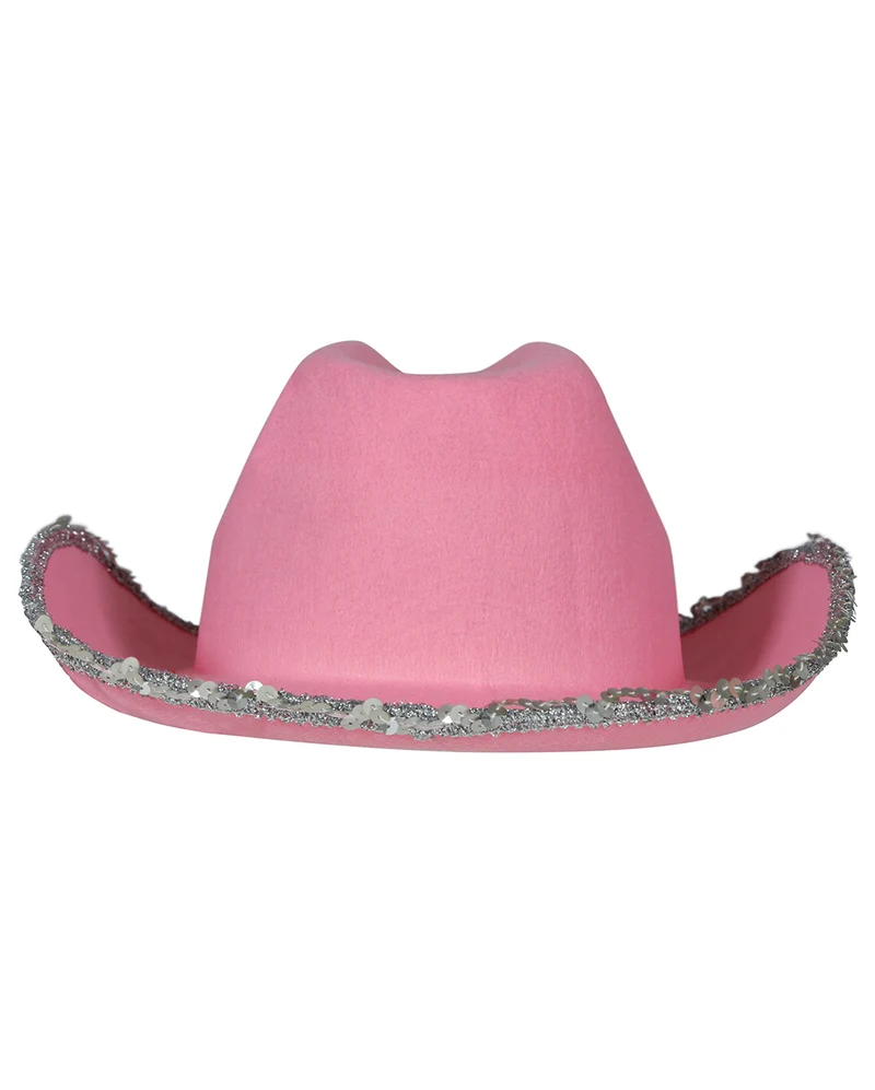 Pinker Cowboyhut mit Pailletten & Strasssteine