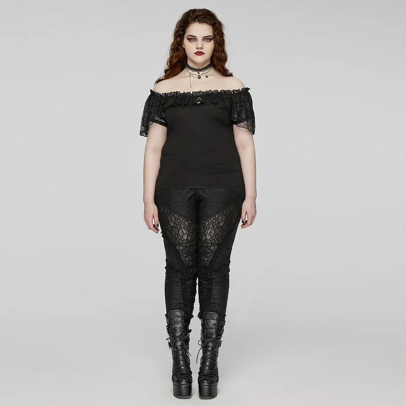Damen-Hose im Gothic-Stil mit Schnürung und Spleißen in Übergröße