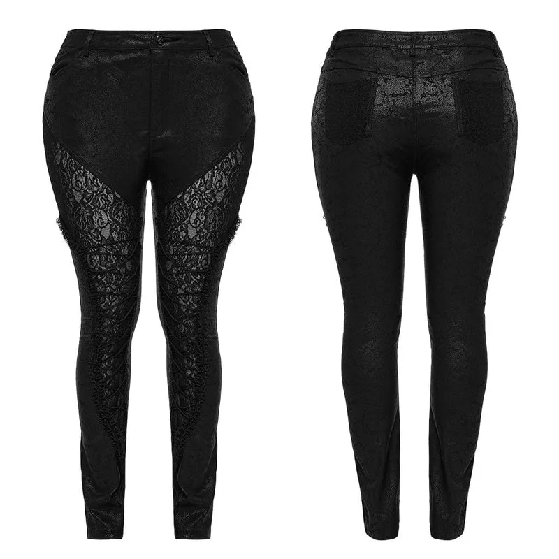 Damen-Hose im Gothic-Stil mit Schnürung und Spleißen in Übergröße