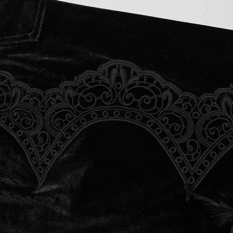 Damen Plus Size Gothic Rose Lace Splice Flarerd Hose
