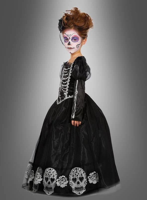 Deluxe Totenkopf Kleid für Mädchen