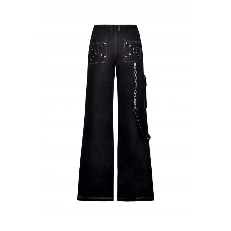 Grunge Dangerous Bear Schlaghose für Damen mit Gürtel