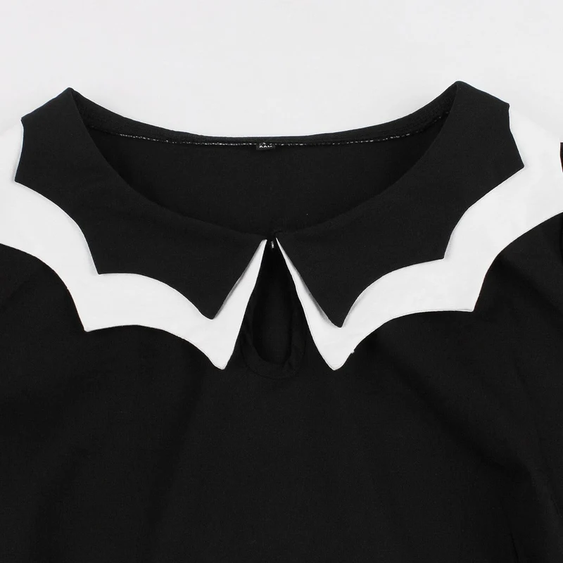 Halloweenkleid mit Gothic-Fledermaus-Aufdruck für Damen