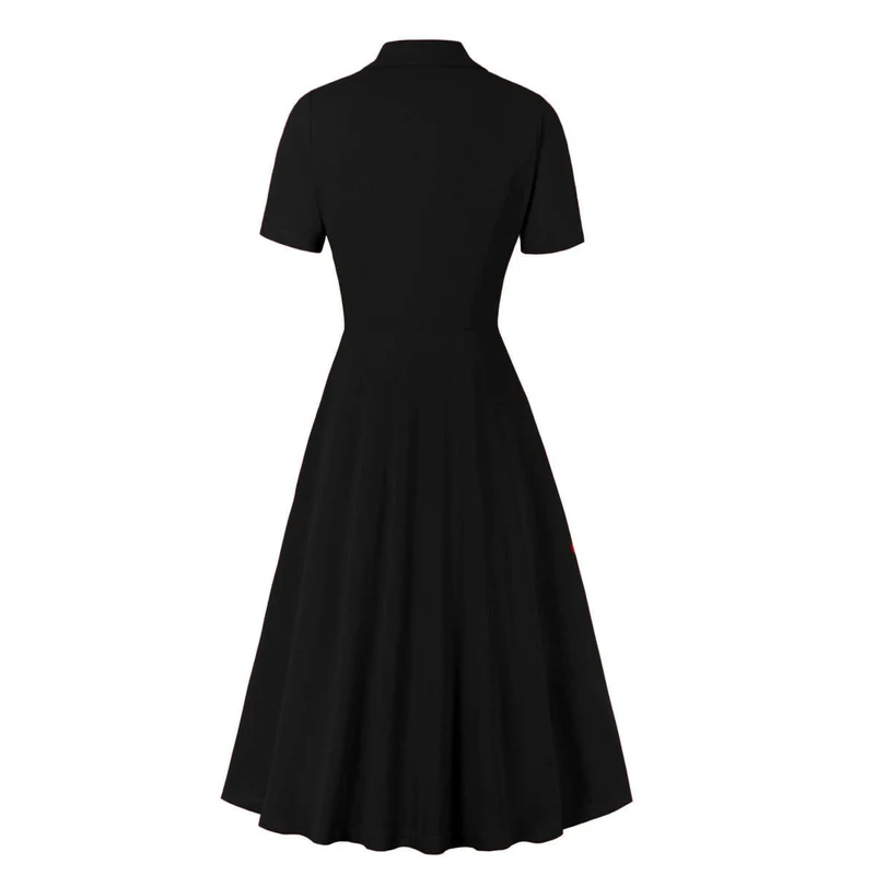 Zweireihiges Abendkleid im Gothic-Stil mit Umlegekragen für Damen