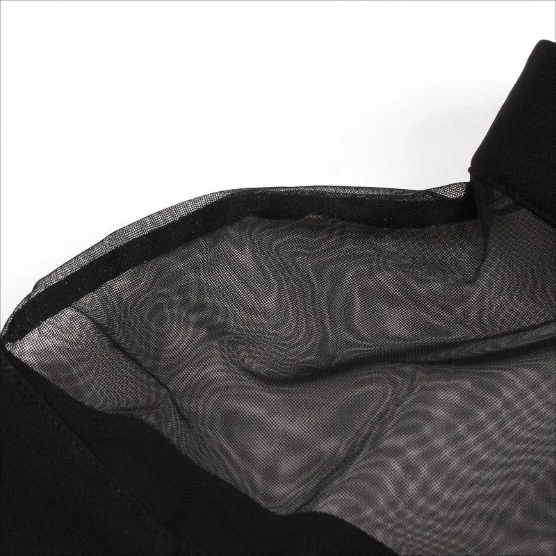 Gothic-Kleid mit Stehkragen und ausgestellten Ärmeln für Damen