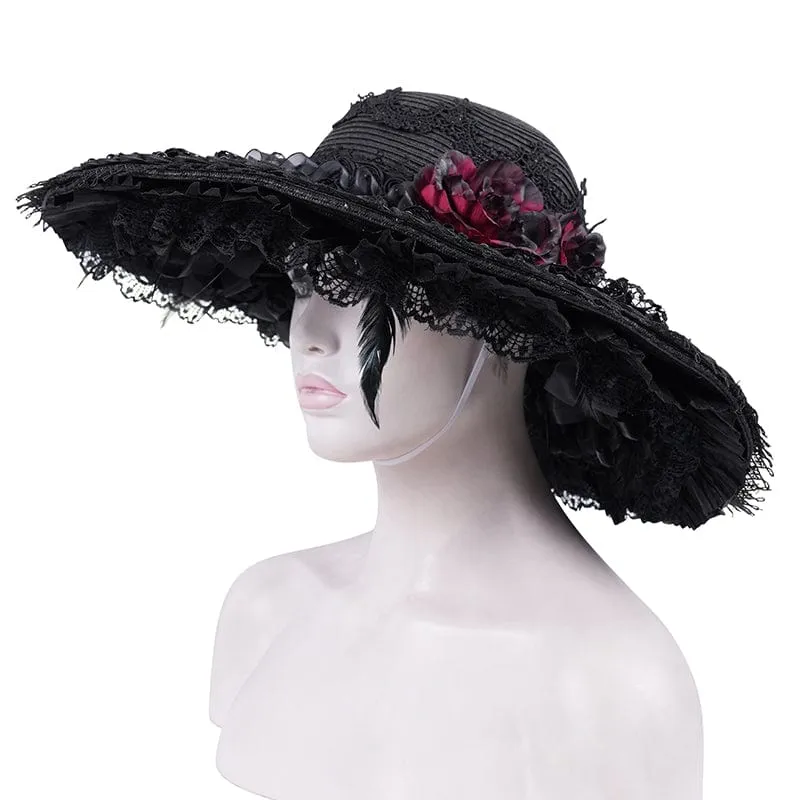 Gothic-Mützen aus Rosenspitze für Damen
