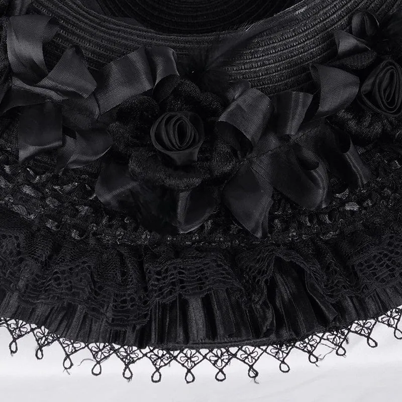 Gothic-Mützen aus Rosenspitze für Damen